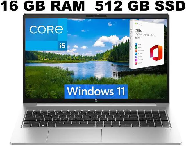 Main image of HP ProBook 450 G10 15 Laptop, 15.6" Full HD Display, Intel Core i5-1334U 10-Cores Processor, Intel Iris Xe Graphics, 16GB DDR4  512GB PCIe SSD, Bluetooth 5.3, Windows 11 ,Office 2024 License