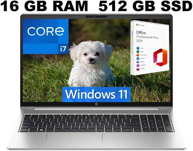 Main image of HP ProBook 450 G10 15 Laptop, 15.6" FHD (1920 x 1080) Display, Intel Core i7-1355U 10 Cores Processor, Interl UHD Graphcis, 16GB DDR4  512GB PCIe SSD, Wi-Fi 6, Windows 11 ,Office 2024 License