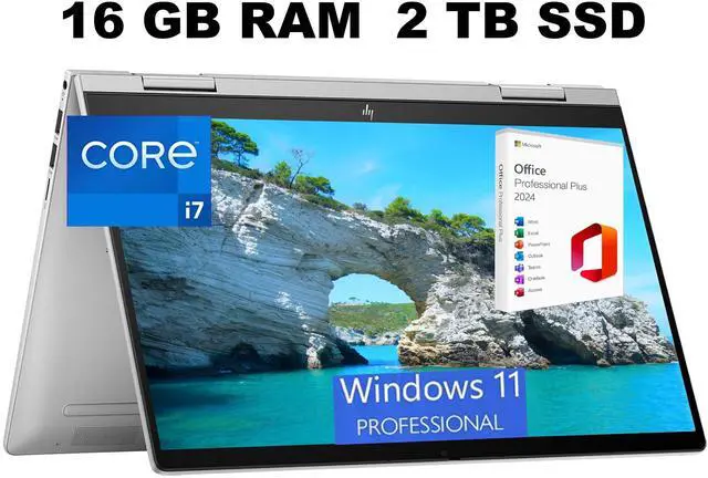 Main image of HP Envy x360 2-in-1 14 Laptop, 14" FHD Touchscreen, Intel Core i7-1335U 10-Cores Processor, Iris Xe graphics, 16GB DDR4  2TB PCIe SSD, Backlit KB, Fingerprint, Windows 11 Pro ,Office 2024 License