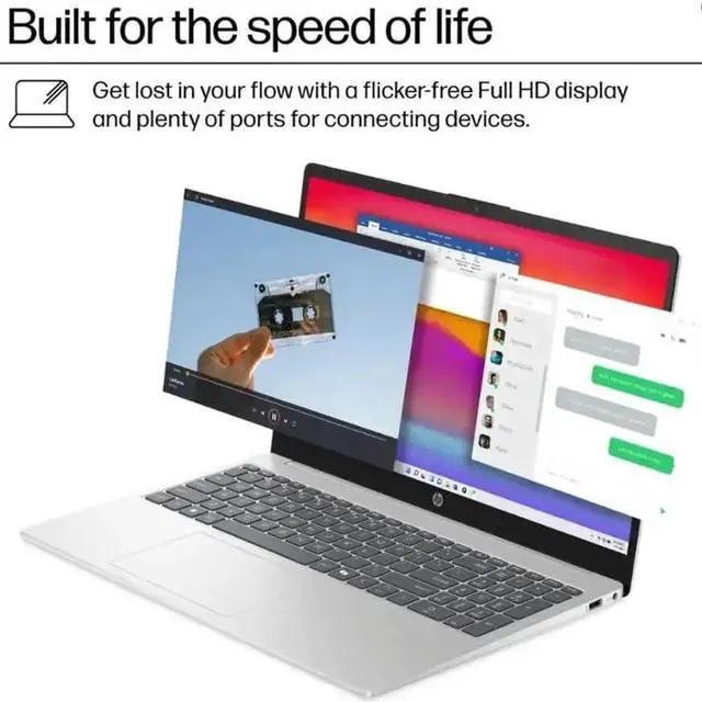 Alt view image 6 of 6 - HP 15 Laptop, 15.6" HD Touchscreen, Intel Core i3-1315U 6 Cores Processor, Intel UHD Graphics, 32GB DDR4  512GB PCIe SSD, Bluetooth, Wi-Fi, Windows 11 Pro ,Office 2024 License