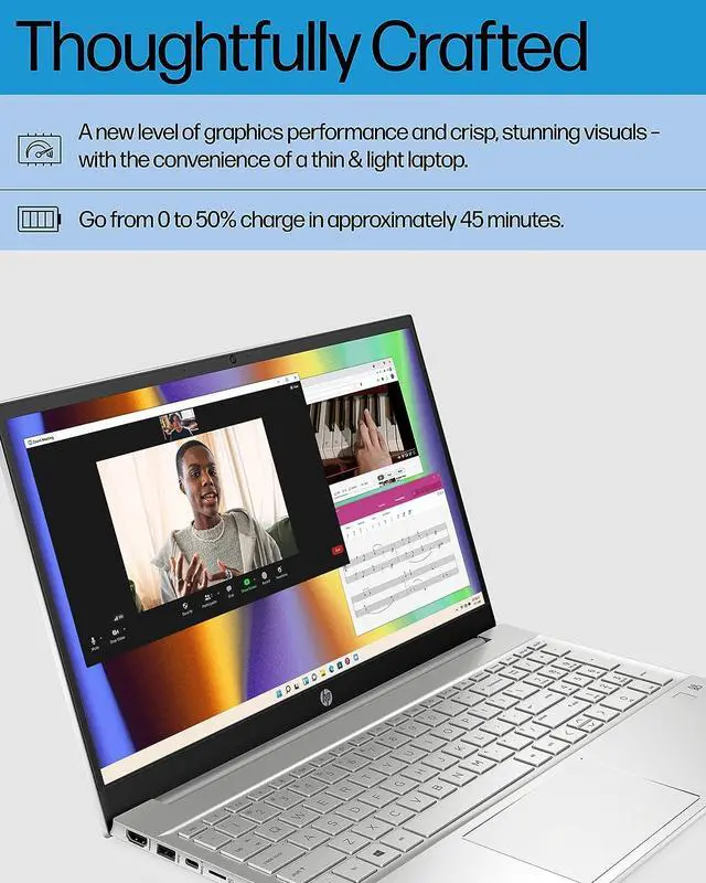 Alt view image 5 of 7 - HP Pavilion 15 Laptop, 15.6" Full HD (1920x1080) Display, Intel Core i7-1255U 10 Cores Processor, Intel Iris Xe Graphics, 16GB DDR4  1TB PCIe SSD, Fingerprint Reader, Wi-Fi, Windows 11