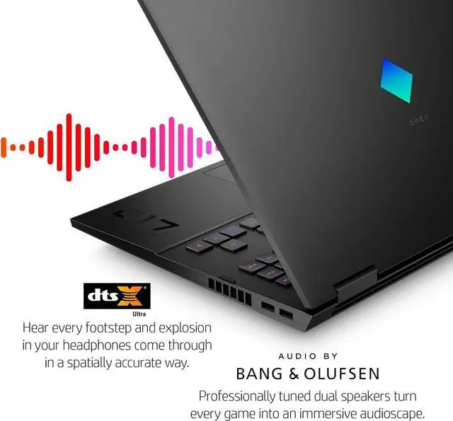 Alt view image 7 of 7 - HP OMEN 17 Gaming Laptop, 17.3" QHD 165Hz, Core i7-13700HX 16 cores Processor, GeForce RTX 4070 8GB GDDR6 Graphics, 32GB DDR5  2TB PCIe SSD, RGB backlit, Windows 10