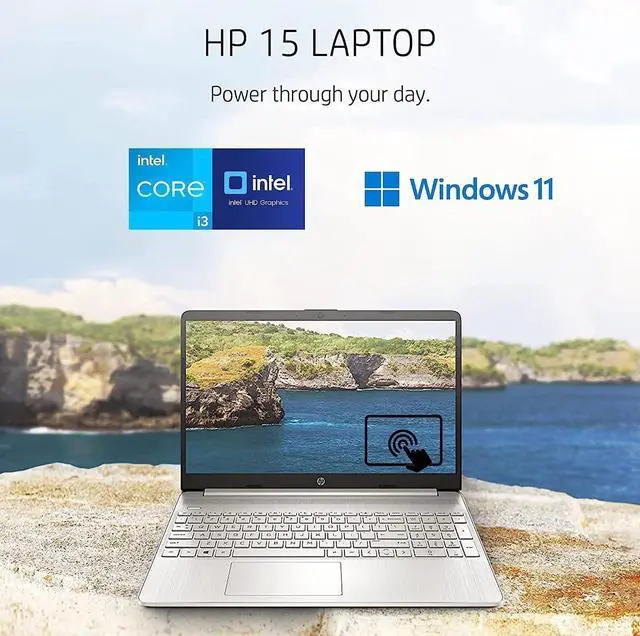 Refurbished HP 15 Laptop - 15.6" HD, Intel Pentium N200, 8GB RAM, 128GB SSD, Windows 11 (Red)