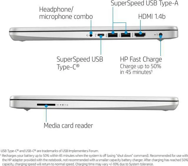 Alt view image 7 of 7 - HP 14 Laptop, 14" Full HD Display, Intel Core i3-1115G4 Dual-Core Processor, Intel UHD Graphics, 20GB DDR4  2TB PCIe SSD, Webcam, WiFi, Bluetooth, Windows 11 Pro