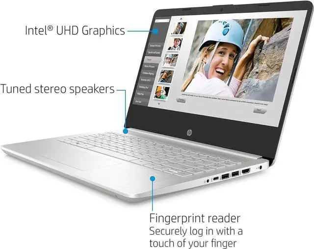Alt view image 4 of 7 - HP 14 Laptop, 14" Full HD Display, Intel Core i3-1115G4 Dual-Core Processor, Intel UHD Graphics, 12GB DDR4  512GB PCIe SSD, Webcam, WiFi, Bluetooth, Windows 10 Pro