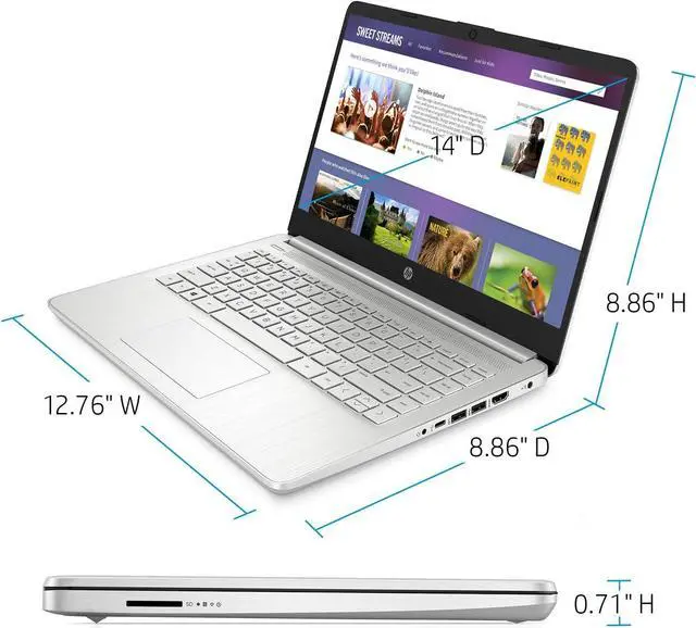 Alt view image 3 of 7 - HP Pavilion 14 Laptop, 14" FHD (1920 x 1080) Display, Intel Core i3-1125G4 4 cores Processor, Intel UHD Graphics, 8GB DDR4  512GB PCIe SSD, Webcam, HDMI, WiFi, Bluetooth, Windows 10 Pro