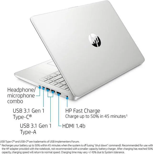 Alt view image 6 of 7 - HP Pavilion 14 Laptop, 14" FHD (1920 x 1080) Display, Intel Core i3-1125G4 4 cores Processor, Intel UHD Graphics, 8GB DDR4  512GB PCIe SSD, Webcam, HDMI, WiFi, Bluetooth, Windows 10 Pro