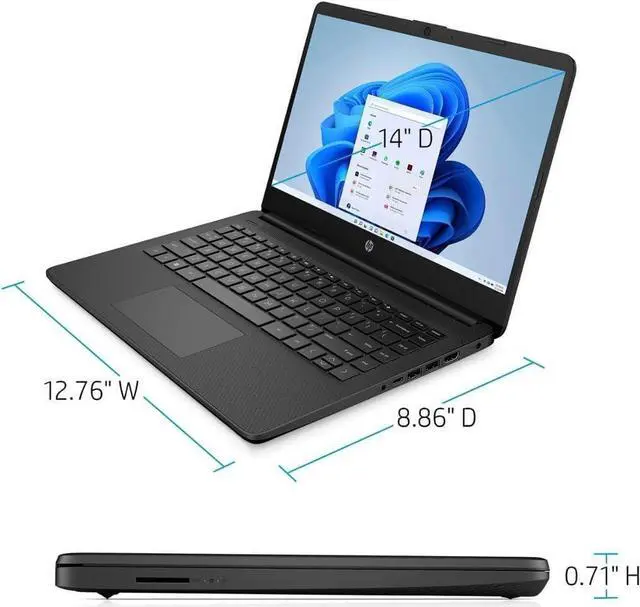 Alt view image 5 of 7 - HP 14 Laptop, 14" HD Touchscreen, AMD Ryzen 3 5300U 4 Cores Processor, AMD Radeon Graphics, 16GB DDR4  256GB PCIe SSD, Wi-Fi, Bluetooth, HDMI, Webcam, Windows 10 Pro