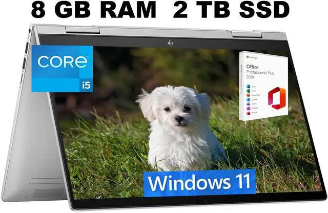 Main image of HP Envy x360 2-in-1 14 Laptop, 14" FHD Touchscreen, Intel Core i5-1335U 10-Core Processor, Iris Xe Graphics, 8GB  DDR4  2TB PCIe SSD, Backlit KB, Fingerprint, Windows 11 Home ,Office 2024 License