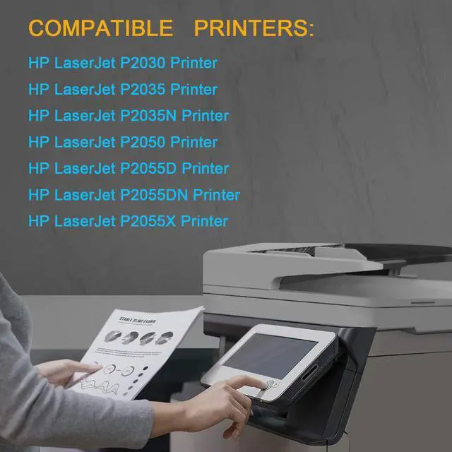 Alt view image 4 of 7 - JUSTCOLOR Compatible Toner Cartridge Replacement for HP 05A CE505A for HP Laserjet P2035 P2035N P2055DN P2030 P2050 P2055D P2055X (Black, 4-Pack)