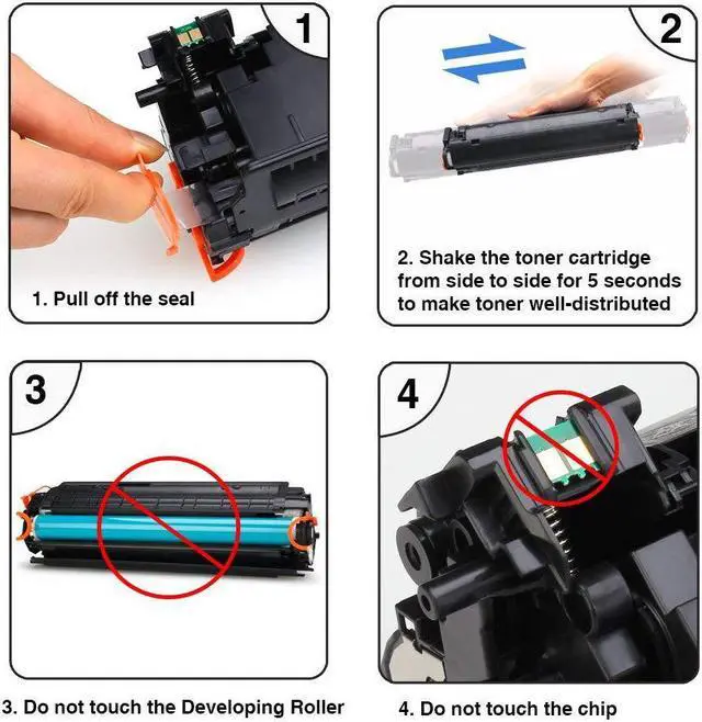 Alt view image 4 of 7 - JUSTCOLOR Compatible Toner Cartridges Replacement for HP 12A Q2612A to use with 1020 1012 1022 1018 1010 3015 3030 3050 3052 M1120 Printer (Black, 2-Pack)