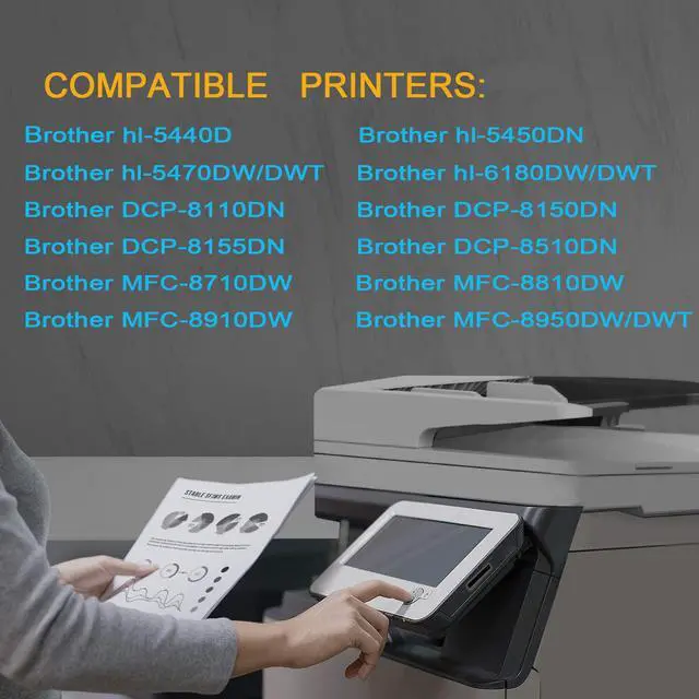 Alt view image 4 of 7 - JUSTCOLOR Compatible Toner Cartridge Replacement for Brother TN750 TN-750 Work with Brother HL-5470DW HL-5450DN HL-6180DW MFC-8710DW MFC-8910DW MFC-8950DW Printer (Black, High Yield, 4-Pack)