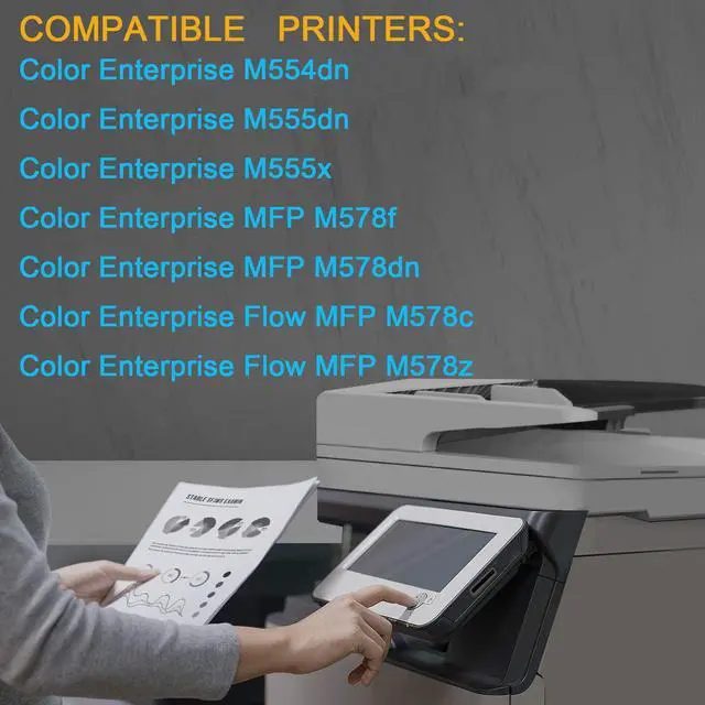Alt view image 4 of 7 - JUSTCOLOR Compatible Toner Cartridge Replacement for HP 212X 212A W2120X W2120A for HP Color Enterprise M555dn M554dn M555x MFP M578f M578dn Flow MFP M578c M578z Printer (Black Cyan Yellow Magenta)