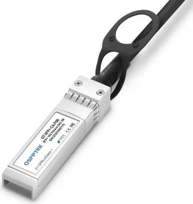 Alt view image 4 of 4 - QSFPTEK 10G SFP+ DAC Cable, 5m (16ft) Passive Direct Attach Copper Twinax Cable for Cisco SFP-H10GB-CU50CM, Ubiquiti, D-Link, Netgear, Mikrotik, Open Switch Devices 5M