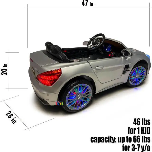 Alt view image 4 of 7 - Americas Toys Ride On Toys - Electric 12V Battery Powered Car RC Car - Licensed Ride On Car Open Trunk Leather Seat Music LED Wheels MP4 Screen  Compatible with Mercedes-Benz Red Silver