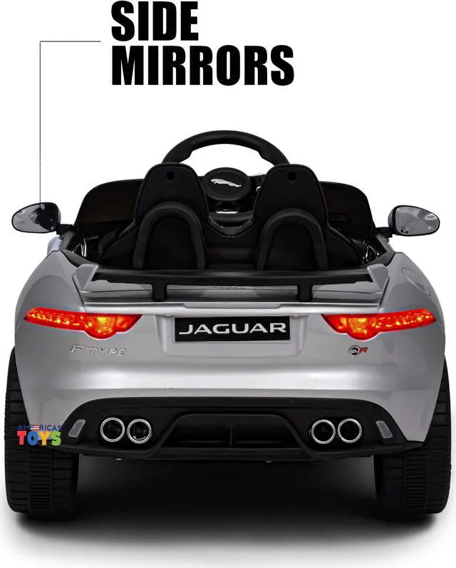 Alt view image 4 of 7 - Americas Toys for Kids 12V Electric Car with Remote Control  Ride On Toys with Open Doors, Plastic Wheels, Leather Seat, 5 Point Seat Belt, MP3 Silver Compatible with Jaguar