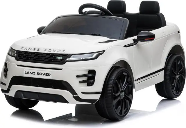 Alt view image 2 of 7 - Kids Outdoor Toys  12V Electric Car with RC Ride On Cars with Open Doors, Leather Seat, Suspension Wheels, MP4 Screen, White, Americas Toys Compatible with Land Rover