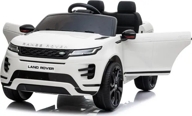 Alt view image 7 of 7 - Kids Outdoor Toys  12V Electric Car with RC Ride On Cars with Open Doors, Leather Seat, Suspension Wheels, MP4 Screen, White, Americas Toys Compatible with Land Rover