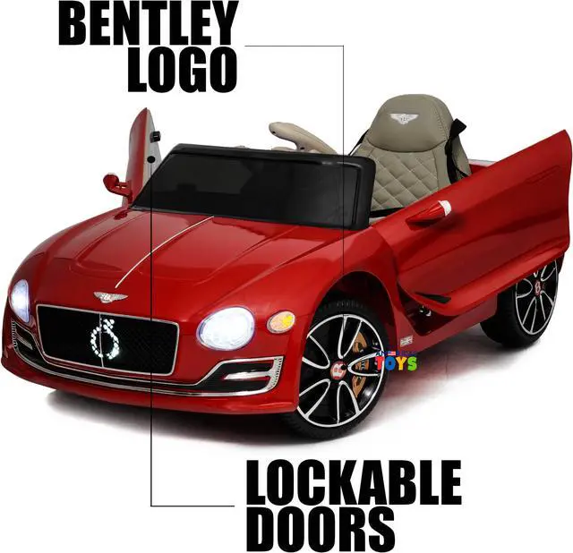 Alt view image 5 of 7 - Kids Ride On Toys  12V Electric Car with Remote Control  Americas Toys Ride On Car w/ Luxury Interior, Plastic Wheels, Butterfly Doors, Music, LED Lights Red Compatible with Bentley