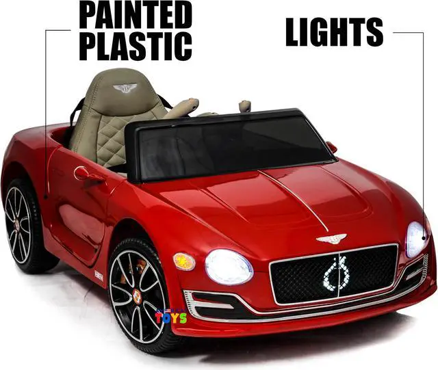 Alt view image 7 of 7 - Kids Ride On Toys  12V Electric Car with Remote Control  Americas Toys Ride On Car w/ Luxury Interior, Plastic Wheels, Butterfly Doors, Music, LED Lights Red Compatible with Bentley