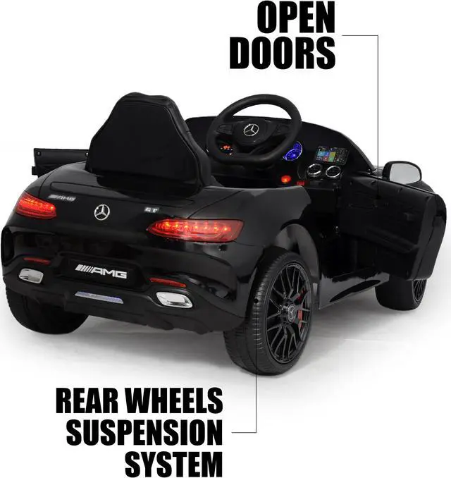 Alt view image 5 of 7 - Electric Toy Car  Ride On Car with RC  Driveable Cars for Preschoolers with MP3 Music, Horn Sound, Rear-Wheel Drive, Lights, Black Americas Toys Compatible with Mercedes-Benz