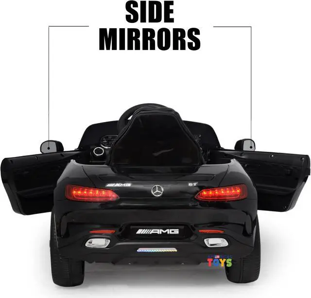Alt view image 4 of 7 - Electric Toy Car  Ride On Car with RC  Driveable Cars for Preschoolers with MP3 Music, Horn Sound, Rear-Wheel Drive, Lights, Black Americas Toys Compatible with Mercedes-Benz