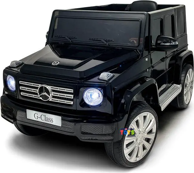 Main image of Americas Toys for Kids 12V Electric Car with RC Ride On Truck with Open Doors, Plastic Wheels, Leather Seat, 3 Point Seat Belt, MP3 Music, Black Compatible with Mercedes