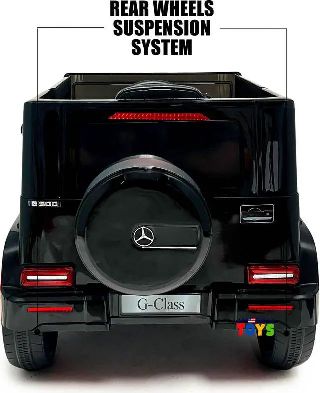 Alt view image 4 of 7 - Americas Toys for Kids 12V Electric Car with RC Ride On Truck with Open Doors, Plastic Wheels, Leather Seat, 3 Point Seat Belt, MP3 Music, Black Compatible with Mercedes