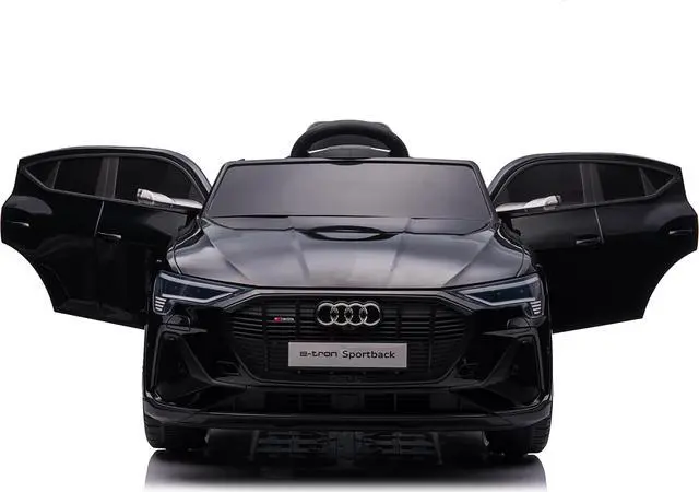 Alt view image 3 of 4 - Kids Outdoor Toys  12V Electric Car with RC Ride On Cars with Suspension Wheels, Soft Start, Open Doors, Leather Seat, MP4 Screen, Black Americas Toys Compatible with Audi
