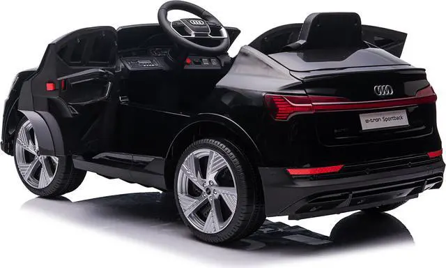 Alt view image 4 of 4 - Kids Outdoor Toys  12V Electric Car with RC Ride On Cars with Suspension Wheels, Soft Start, Open Doors, Leather Seat, MP4 Screen, Black Americas Toys Compatible with Audi