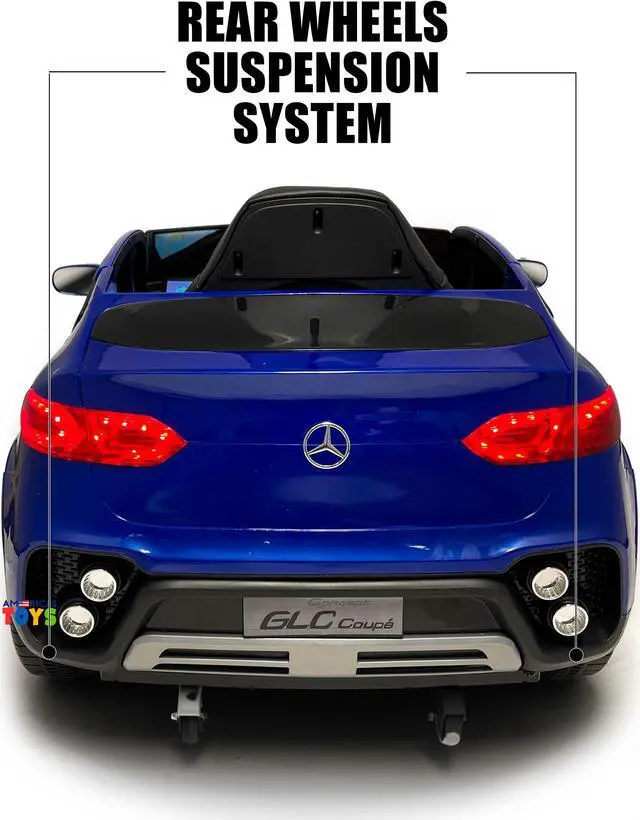 Alt view image 3 of 7 - Americas Toys 12V Battery Ride On Car with RC Electric Car for Kids, Open Doors, Castor Wheels, Pull Handle, Leather Seat, MP4 Music, Blue Touch Screen Compatible with Mercedes-Benz