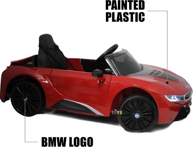 Alt view image 3 of 7 - Americas Toys Compatible with BMW - Licensed 12V Battery Powered Ride On Car - Ride On Toys with RC, MP3 Music, Suspension System, Lights, Sound Buttons, Red Leather Seat Compatible with BMW