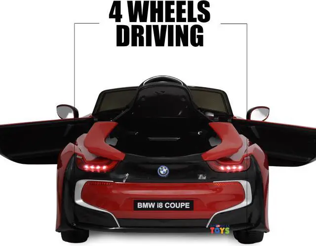 Alt view image 5 of 7 - Americas Toys Compatible with BMW - Licensed 12V Battery Powered Ride On Car - Ride On Toys with RC, MP3 Music, Suspension System, Lights, Sound Buttons, Red Leather Seat Compatible with BMW