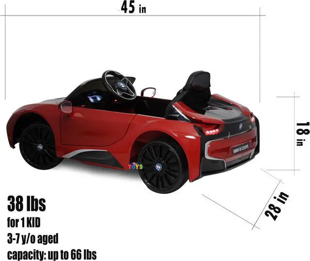 Alt view image 6 of 7 - Americas Toys Compatible with BMW - Licensed 12V Battery Powered Ride On Car - Ride On Toys with RC, MP3 Music, Suspension System, Lights, Sound Buttons, Red Leather Seat Compatible with BMW