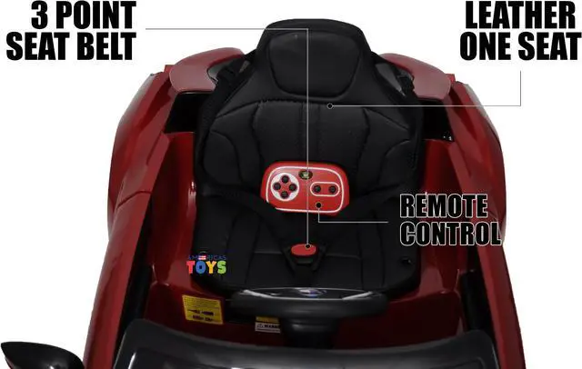 Alt view image 7 of 7 - Americas Toys Compatible with BMW - Licensed 12V Battery Powered Ride On Car - Ride On Toys with RC, MP3 Music, Suspension System, Lights, Sound Buttons, Red Leather Seat Compatible with BMW