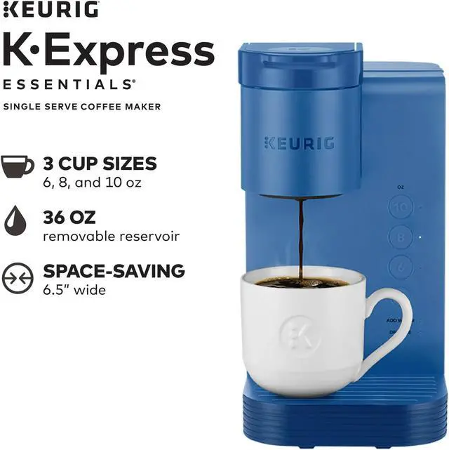 Alt view image 5 of 7 - Keurig K-Express Essentials Single Serve K-Cup Pod Coffee Maker, Pacific Blue