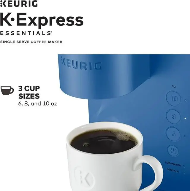 Alt view image 6 of 7 - Keurig K-Express Essentials Single Serve K-Cup Pod Coffee Maker, Pacific Blue