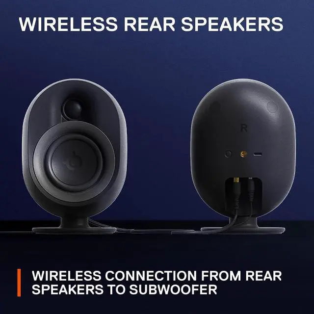 Alt view image 3 of 7 - SteelSeries Arena 9 Illuminated 5.1 Desktop Gaming Speakers  5.1 USB Surround Sound  Wireless Rear Speakers  2-Way Speaker Design  Subwoofer  RGB Light, Bluetooth  PC, PlayStation, Mobile, Mac