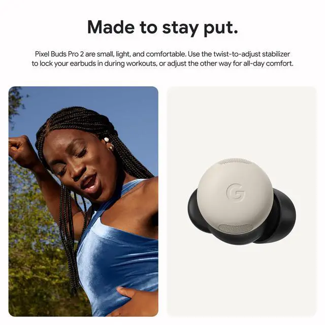 Alt view image 3 of 9 - Google Pixel Buds Pro 2 - Wireless Earbuds with Active Noise Cancellation  Bluetooth Headphones - Hazel  GA05762-US