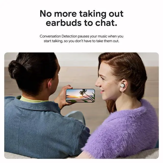 Alt view image 6 of 9 - Google Pixel Buds Pro 2 - Wireless Earbuds with Active Noise Cancellation  Bluetooth Headphones - Hazel  GA05762-US