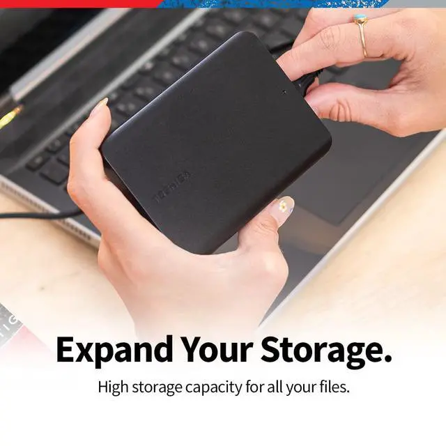 Alt view image 2 of 7 - Canvio Basics 1TB Portable External Hard Drive USB 3.0, Black - HDTB510XK3AA