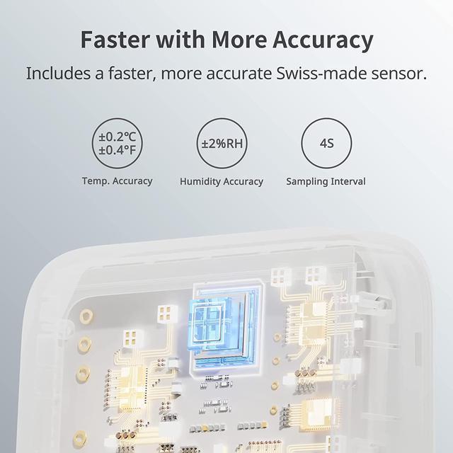 SwitchBot Thermometer Hygrometer Plus, Indoor Smart Bluetooth Temperature  Humidity Sensor, 3 LCD Display, White 