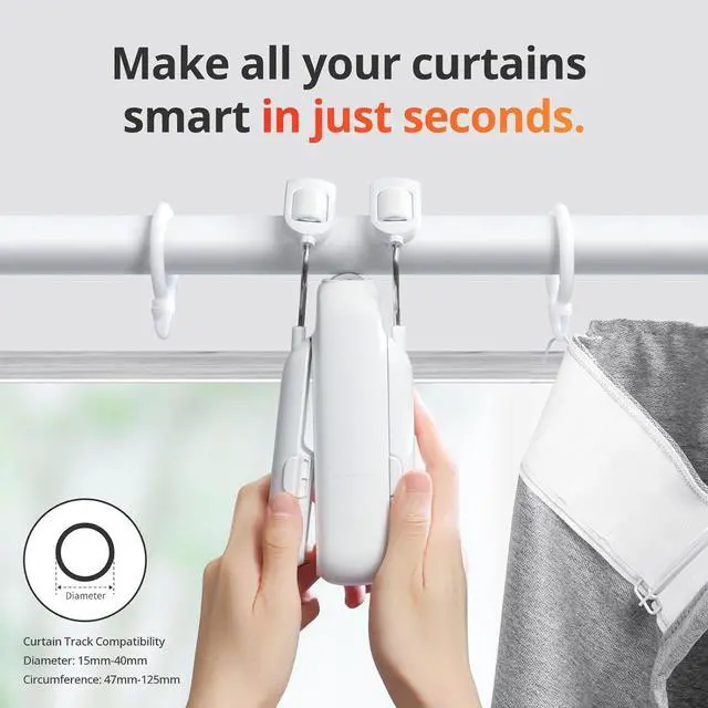 Alt view image 2 of 7 - SwitchBot Automatic Curtain Opener - Bluetooth Remote Control Smart Curtain with App/Timer, Upgraded High-Performance Motor, Add Hub to Work with Alexa, Google Home, HomeKit (Curtain 3, Rod)