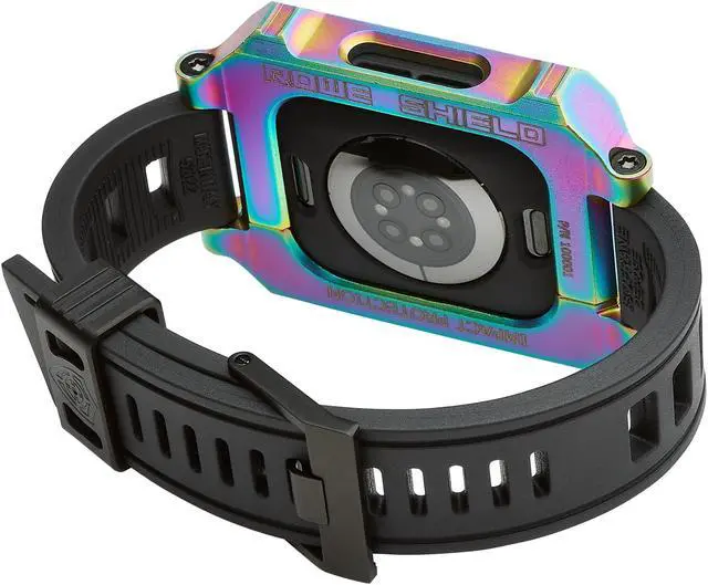 Alt view image 3 of 6 - Rowe Tactical - Rowe Shield Apple Watch Case for Series 7/8, Size 45mm with ISOFrane Band - CNC Machined Aerospace Aluminum 6061-T651, PVD Chameleon Iridescent