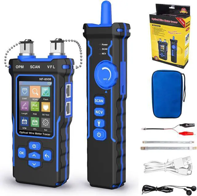 Main image of NF-8508 9 in 1 Multifunctional Network Cable Tester Optical Wire Tracer Optical Fiber Power Meter NCV Function Li-ion Battery USB Charge LED Light