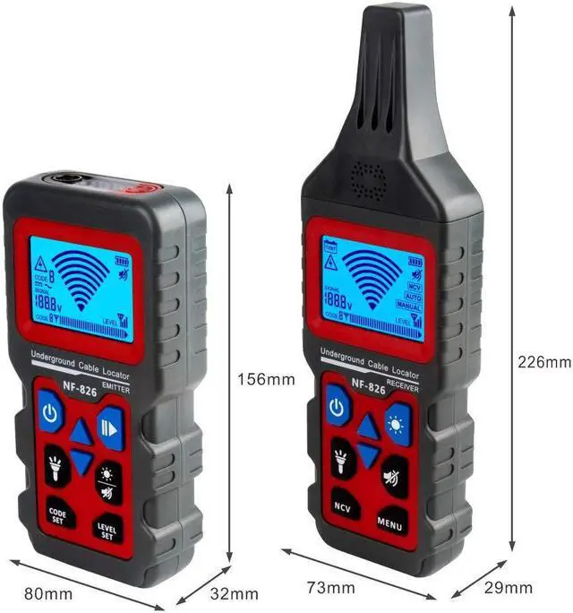 Alt view image 2 of 7 - NOYAFA Underground Cable Tester Locator Wire Tracker Detector, Detection of Wall and Underground Cables, Electrical Lines, Water and Gas Supply Pipeline Path