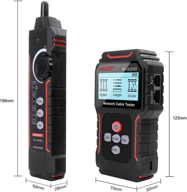 Alt view image 4 of 7 - NOYAFA NF-8209S Upgrade Advanced Network Cable Tester with PoE& NCV,Cable Length Test,Port Flashing,Multifunction Anti Interference Scanning Modes Wire Tracker
