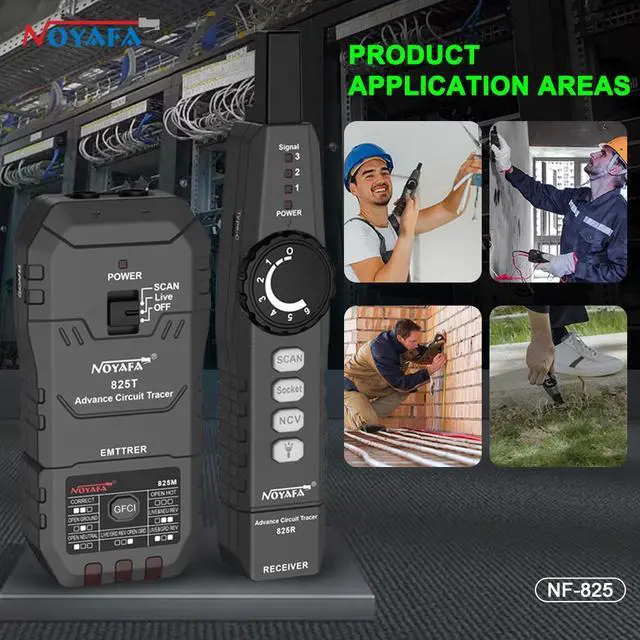 Alt view image 2 of 7 - Circuit Breaker Finder/Network Cable Tester/GFCI Outlet Tester 3 in 1, Electrical Circuit Tester with 90-120V NVC Pen, Pipe Circuit Wire Underground Cable Locator