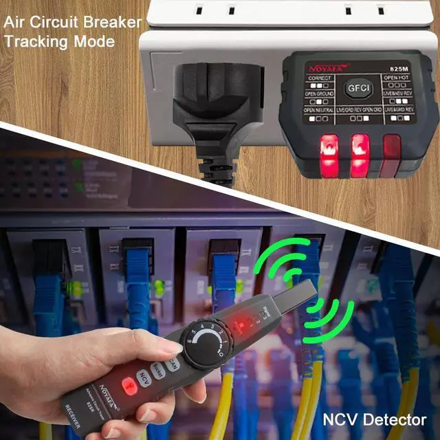 Alt view image 6 of 7 - Circuit Breaker Finder/Network Cable Tester/GFCI Outlet Tester 3 in 1, Electrical Circuit Tester with 90-120V NVC Pen, Pipe Circuit Wire Underground Cable Locator