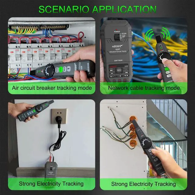 Alt view image 5 of 7 - Circuit Breaker Finder/Network Cable Tester/GFCI Outlet Tester 3 in 1, Electrical Circuit Tester with 90-120V NVC Pen, Pipe Circuit Wire Underground Cable Locator